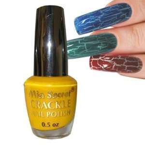  Mia Secret Crackle Nail Polish Yellow Gold 0.5oz (CK06 
