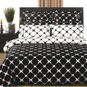  9 PC Bloomingdale Black & White Bed in a Bag White