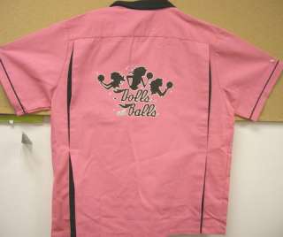 Ladies PINK/Black DOLLS w/ BALLS Team Shirt FUN NEW  