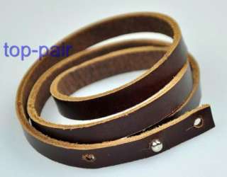 Surfer Triple Wrap Leather Bracelet Wristband Brown  