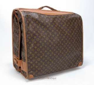  LOUIS VUITTON Vintage Saks Monogram Garment Suitcase Bag w/ Key  