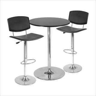Winsome Spectrum Bar Height Table w/2 Adjustable Air Lift Stools Pub 
