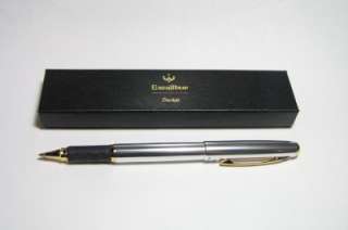 Pentel Excalibur Rollerball Pen   Silver with 24K Gold Accents   NEW 