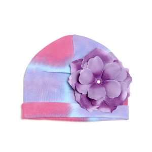  Purple Tie Dye Hat with Purple Rose Baby