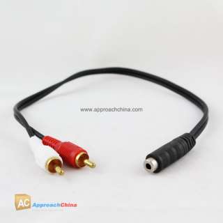 mm Stereo Female Jack to 2 Rca Male Plug Cable  