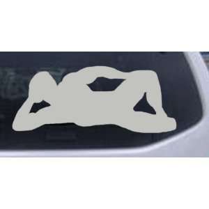 Silver 30in X 12.3in    Sexy Mudflap Man Silhouettes Car Window Wall 
