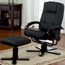 2PC Vibrating Swivel Shiatsu Motor Massage Recliner Chair With Ottoman 