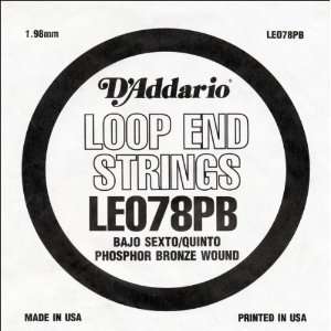 Addario LE078PB Phosphor Bronze Loop End Single String, .078  