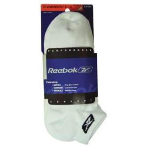 Reebok 1/2 Cushion Low Quarter White with Navy Logo Womens 3 Pack 