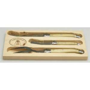  Jean Dubost (France) Laguiole Ivory (Stainless) 3pc Cheese 