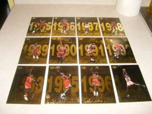 1998 UPPER DECK MICHAEL JORDAN 3x5 GOLD CARDS (1 12) L@@K FREE 