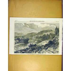  Aberdeen Waterworks Deeside Old Print 1866 Landscape