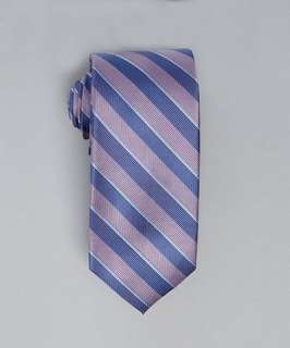 Alara lavender and blue stripe narrow silk tie