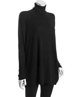 Autumn Cashmere black cashmere slim sleeve oversized turtleneck 