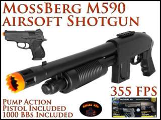 Mossberg 21 M590 Tactical Pump Action Airsoft Shotgun / Pistol & 1000 