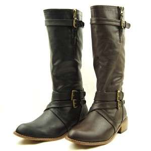 Knee High Motorcycle Riding Boots, Black 6US/36EU  