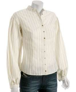 Catherine Malandrino ivory striped poet sleeve blouse   up to 