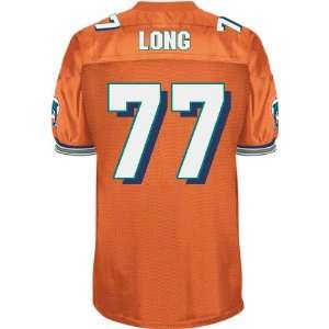 Miami Dolphins #77 Long Orange Jerseys Authentic Football Jersey Size 