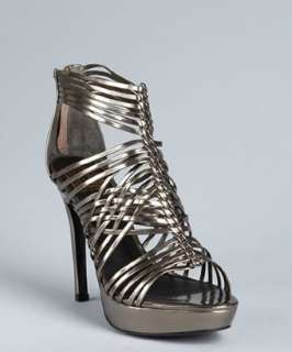 Pour la Victoire patent leather Aurora strapped caged heels 