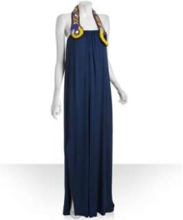 Bags indigo jersey beaded halter maxi dress  BLUEFLY up to 70% off 