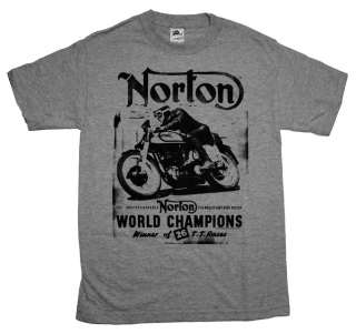Norton World Champion Motorcycles Road Hog Vintage Style T Shirt Tee 