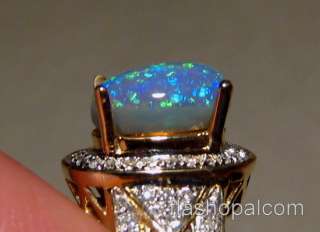 LARGE High Dome SOLID Black OPAL DIAMOND RING 14k GOLD  Layaway 