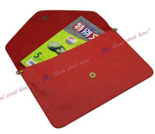 New Fashion Oversized Envelope Purse Clutch PU Leather Handbag 