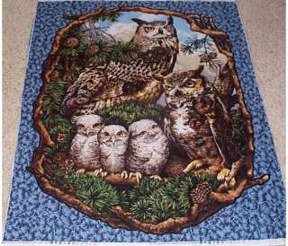 Owls Who Gives a Hoot Wall Hanging Quilt Panel Fabric  