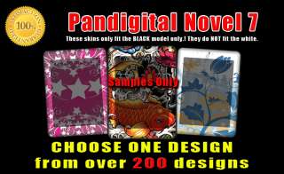 Black Pandigital Novel 7 Color eReader Tablet Skin Works With Case 