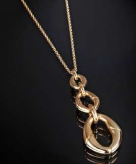 Gucci gold triple bamboo pendant necklace  