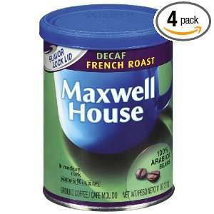 Maxwell House Decaf French Roast Ground Coffee, 11 Ounce Packages 