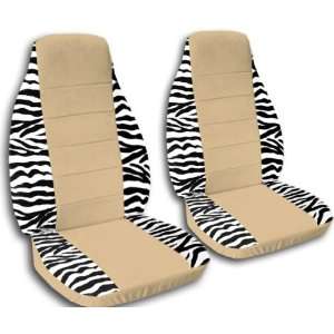  and black zebra car seat covers with a tan center for a 2003 Mini 