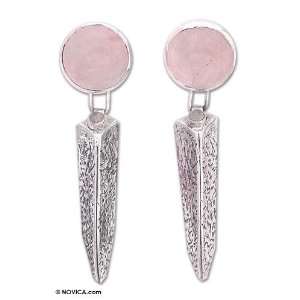  Rose quartz and moonstone earrings, Dreams Jewelry
