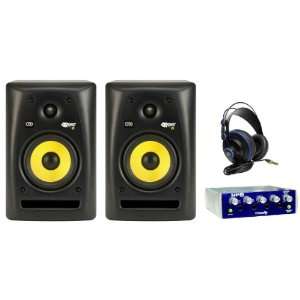 com Package KRK Rokit Series Rp6g2 na Active Studio Monitor Speakers 