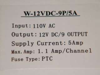 110 amp per channel switching power supply with resettable fuse