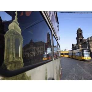  Reflection in Bus Window, Tram on Street and Neues 