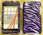 iPod Touch 4th Gen HARD SnapOn Case Cover ZEBRA Purple Black 2D 