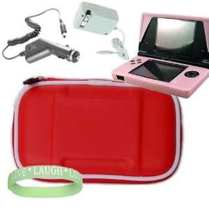 Nintendo DSI Carrying Case ( Red ) + Pink Nintendo DSI Silicone Skin 