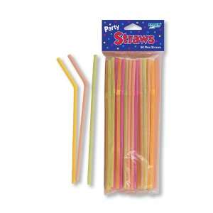   Flexible Plastic Drinking Straws   Multicolor