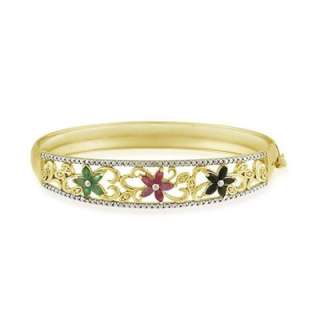 18K Gold over Sterling Silver Ruby, Sapphire, Emerald &  