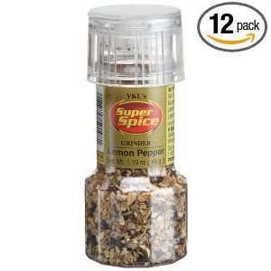 Super Spice, Lemon Pepper , 1.59 Ounce Grinders (Pack of 12)  