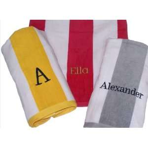  personalized beach towels   cabana wide stripe: Home 