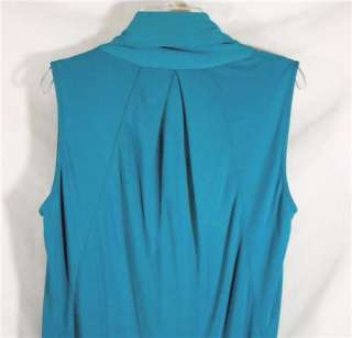   Turquoise Tank Dress Twist Front Sexy Front Pockets Sz 0  