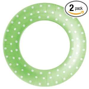 Ideal Home Range 10.5 Inch Diameter Paper Plates, Large Spot Green, 8 