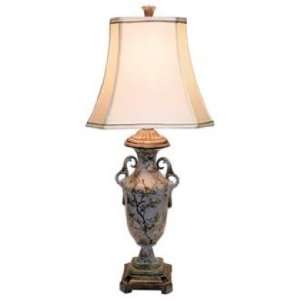   Hand Painted Floral Porcelain Handle Urn Table Lamp