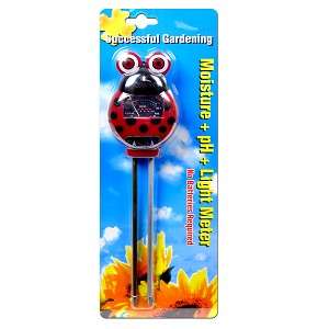   Water pH & Light Garden Plant Soil Probe Meter Red Ladybug New  