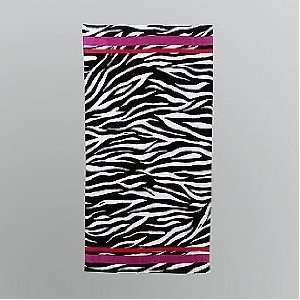  Pink & Purple Accented Zebra Bath or Beach Towel 30 X 60 