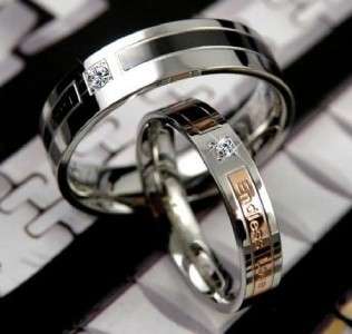 JR18 Stainless Steel Endless Love Charm Couple Rings  