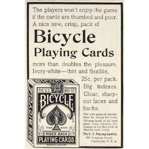 1907 Vintage Ad Bicycle Playing Cards Game Cincinnati   Original Print 