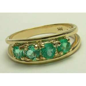  .80cts Colombian Emerald & Gold Ring 